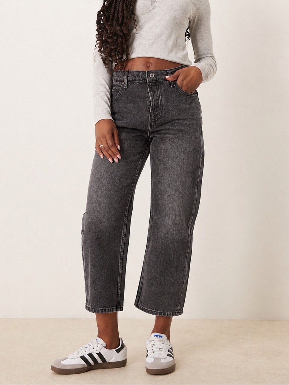 We The Free Deep Trance Barrel Jeans Womens 27 Black High Rise Dropped Boyfriend